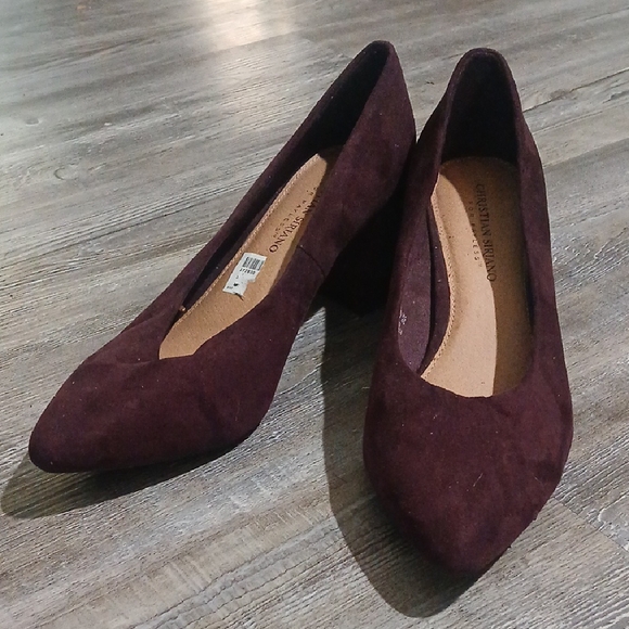 Christian Siriano deep purple block heel pointed shoes Sz 11 - Picture 1 of 8